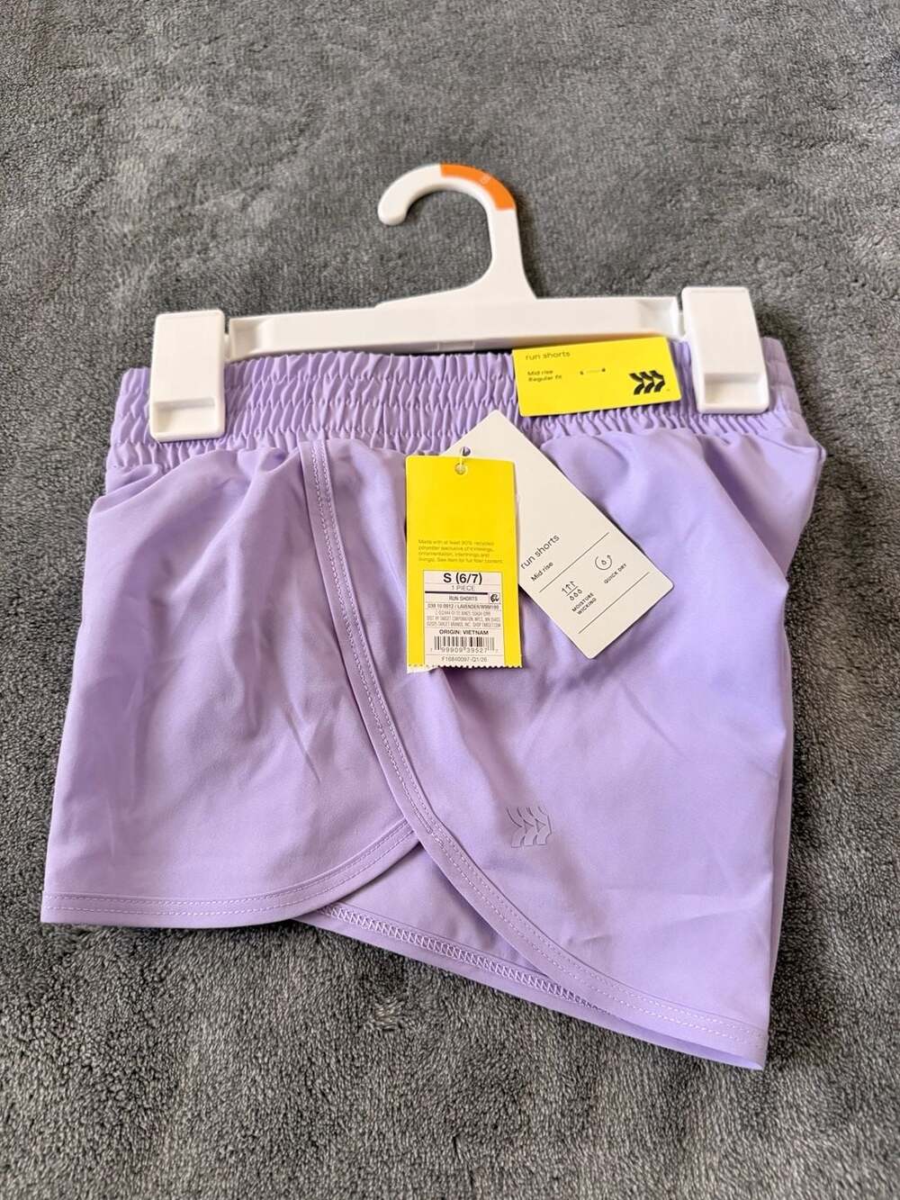 All in Motion Kids Girls Lavender Run Shorts Size S 6/7 NWT